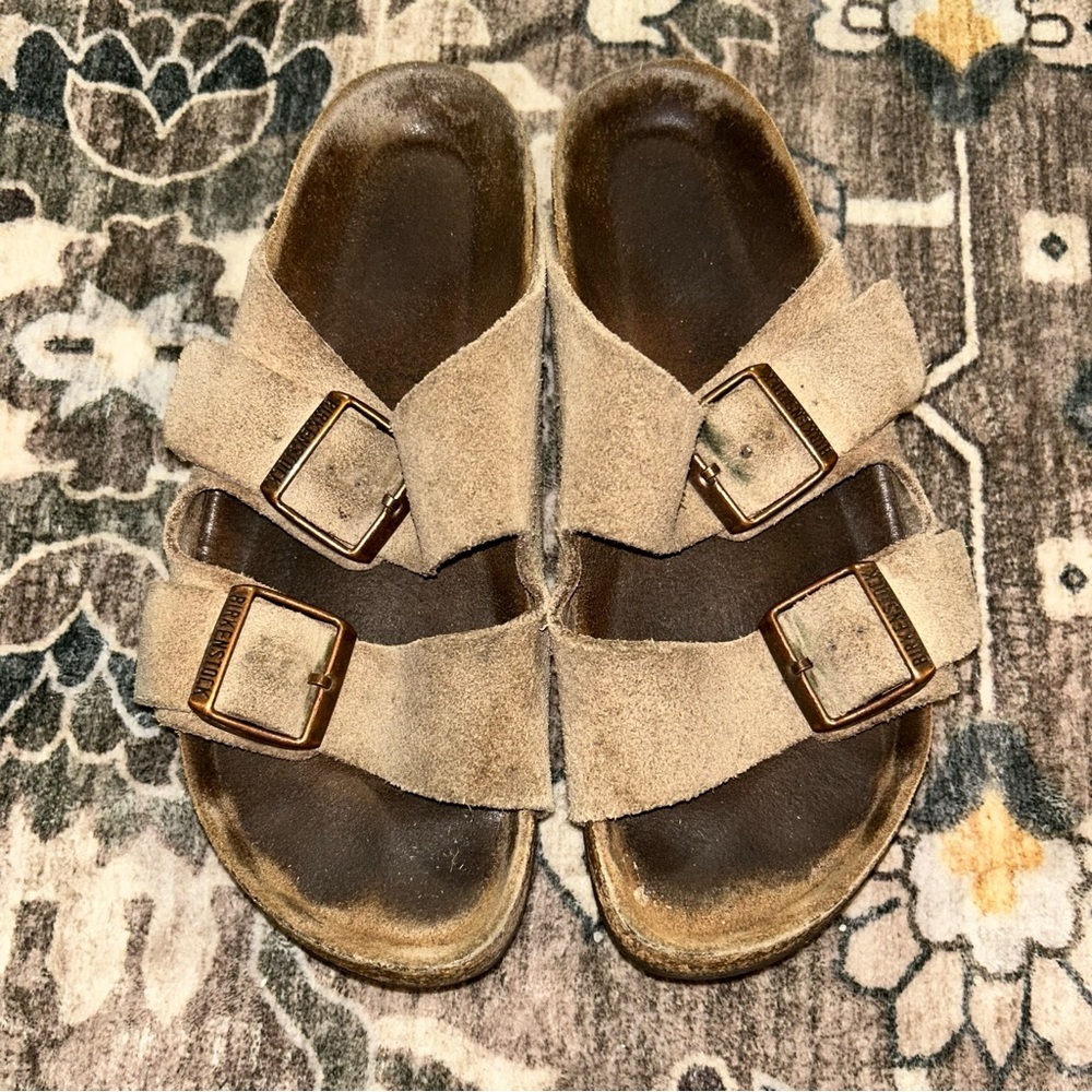 Birkenstock Beige Suede Sandals - Picture 2 of 7